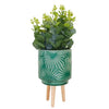 Plant Pot Ceramic Self Watering Plant Pot Indoor Outdoor Monstera Leaves Seamless