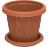 Cosmoplast Cedargrain Flower Pot with Tray