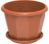 Round Cosmoplast Cedargrain Flower Pot