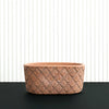 Geometric Diamond Patterned Oval Terracotta Planter