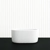 White Fluted Oval Ceramic Indoor Plant Pot