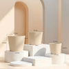 Set of 3 Cream Ceramic Indoor Planters