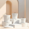 Set of 3 White Ceramic Indoor Planters